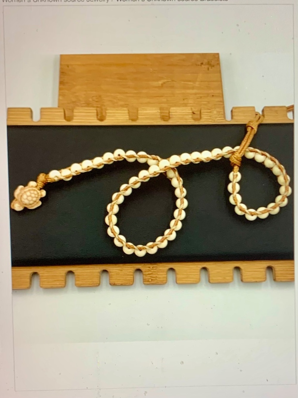 Tibetan Buddhist Mala Prayer turtle beaded wrap bracelet cream brown coastal